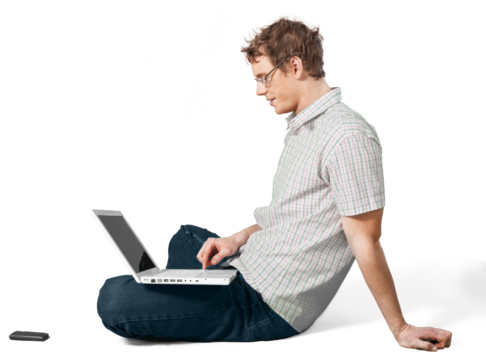 man using his laptop