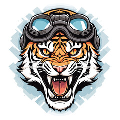 Tiger head  biker logo vector t-shirt design