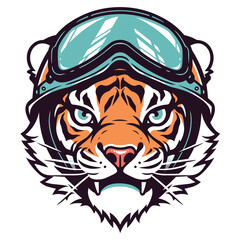 Tiger head  biker logo vector t-shirt design