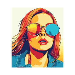 Fototapeta na wymiar Young adult woman in sunglasses