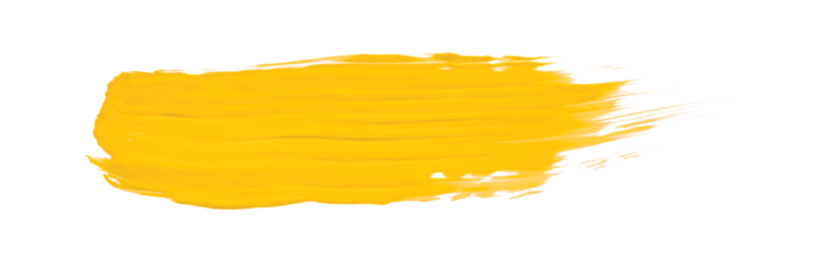 Shiny yellow brush isolated on transparent background. yellow watercolor png