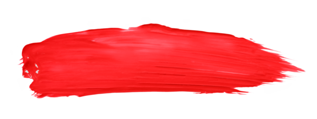 Shiny red brush isolated on transparent background. red watercolor png