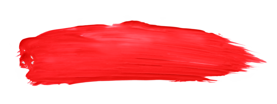 Shiny red brush isolated on transparent background. red watercolor png