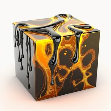 box molten with acid on white background, generative ai