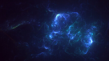 3D rendering abstract blue fractal light background