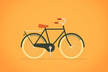 bicycle minimalist illustration of a bike on an orange background