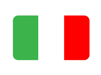 Italian flag on a clear background