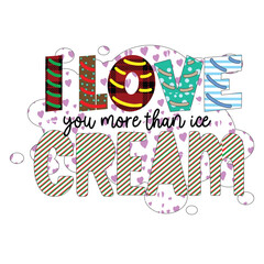 Love Typography Sublimation Design