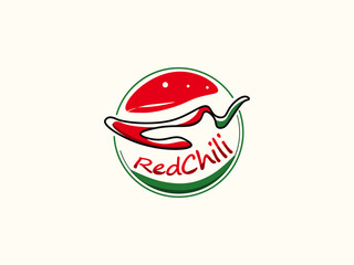 Hot Chili Logo design, Restaurant Logo, Red Chili Logo for Restaurant. Red & Green Logo Design.