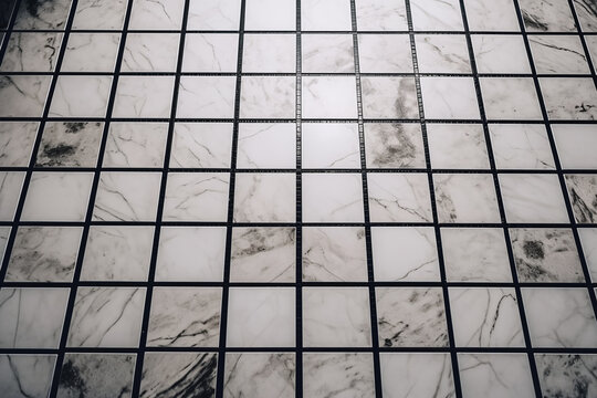 Mosaic Ceramic Grey Tiles,  Background Square Generative AI