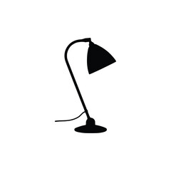Table light silhouette, lamps Flat style vector illustration. Black light, lamp silhouette set, lamps set.