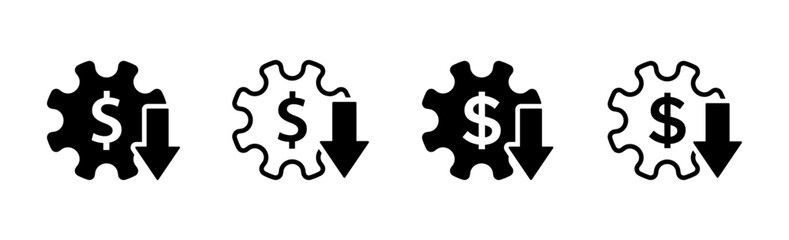 Reduced maintenance cost vector icons
