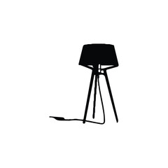 Table light silhouette, lamps Flat style vector illustration. Black light, lamp silhouette set, lamps set.