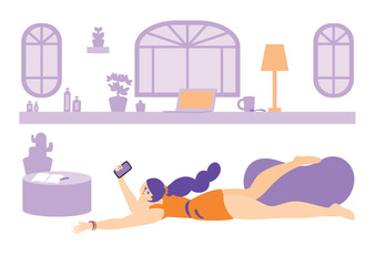 relax time girl：ルームウェアでリラックスタイムを過ごす女性