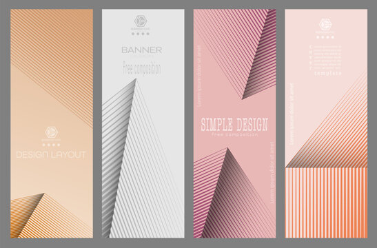 Linear composition. A set of templates for the design of banners, posters and posters. Layout of the book cover, brochures, booklets and catalogs. An idea for creative design.