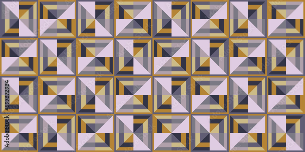 Poster Mosaic tile are repeating. Vector seamless pattern with identical mosaic squares.