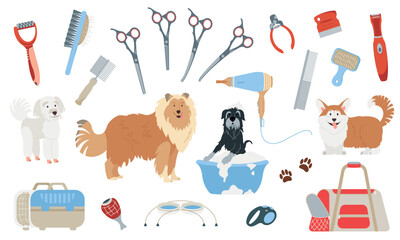 Dog Grooming Icons Set