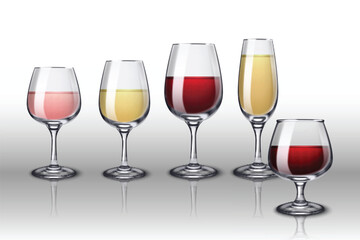 Alcohol Drinks Glasses Composition