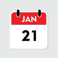 21 january icon with white background