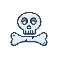 Color illustration icon for bones 