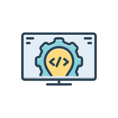 Color illustration icon for develop
