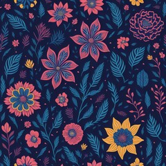 Seamless patterns of flowers design