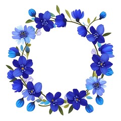 Fototapeta na wymiar frame made of blue flowers