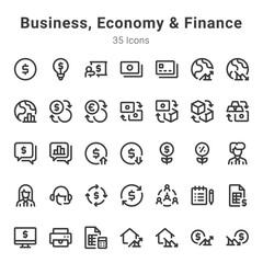 Business, economy and finance icon set