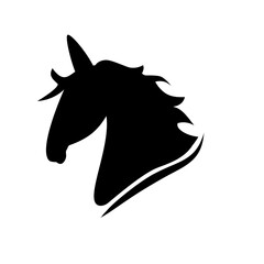 Horse head vector silhouettes