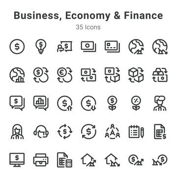 Business, economy and finance icon set