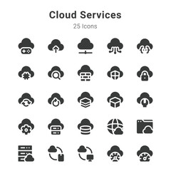 Cloud services icon set
