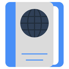 A flat design icon of passport, editable vector
