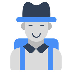 Waiter character, editable vector