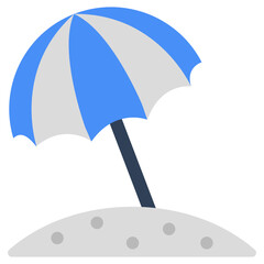 A flat design icon of outdoor umbrella 