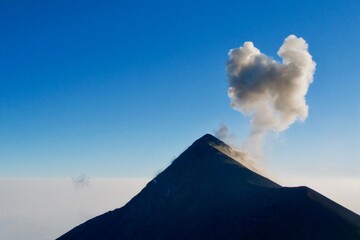 Fuego volcano eruption seen from Acatenango volcano