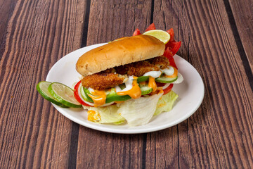 Chicken cheese ball bun