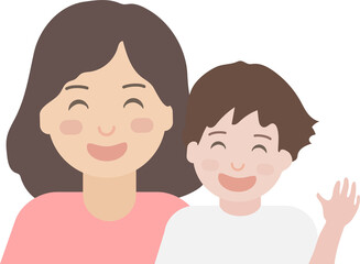 Mother and son Smiling Together. Happy mother's day.