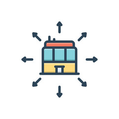 Color illustration icon for distributions 