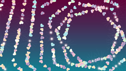 Realistic Background with Confetti of Hearts Glitter Particles. St. Valentine Day. Celebration pattern. Light Spots. Explosion of Confetti. Glitter Vector Illustration. Design for Banner.