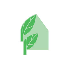 House of two leaves logo.  Simple, modern, unique.