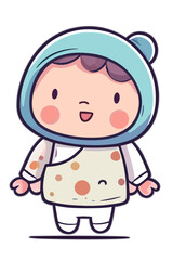 cute girl child wearing hood