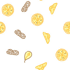 fruit dry snack nut mix vector seamless pattern