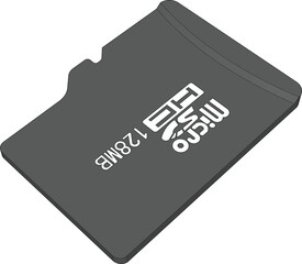 Micro SD icon symbol vector illustration. 3D Vactor