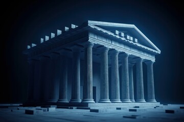 Obraz premium Collapsing financial systems, banking crises, recession, bank runs, interest rates increase, inflation, unemployment, stagnation, bankruptcy, insolvency, image with destroyed bank, generative Ai