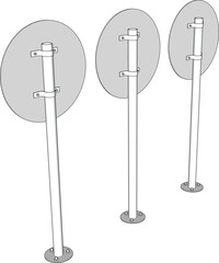 Road traffic sign blank board. Isolated vector illustration on white background.