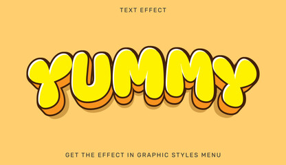 Yummy text effect template in 3d style