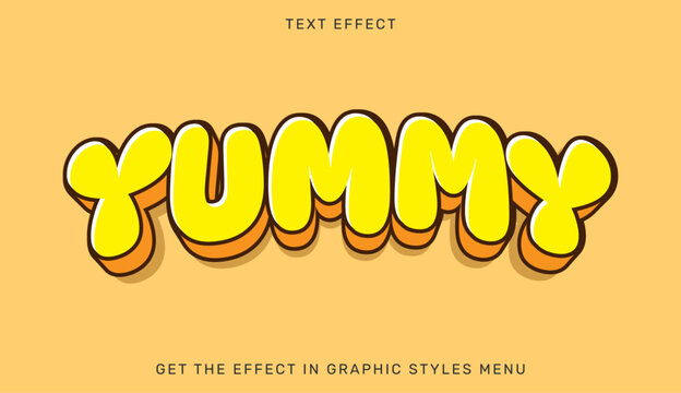 Yummy text effect template in 3d style
