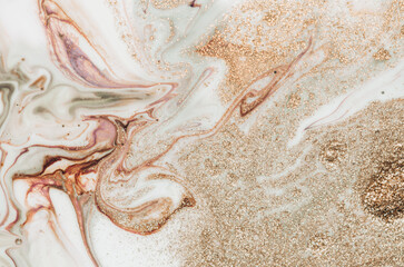 Golden morning. Pastel shade of color with the addition of golden sequins. Beautiful wallpaper. MARBLE ART. Dawn art. Wonderful wallpaper. Painting pattern. Fine art. Fashion, magic, fantasy style. 