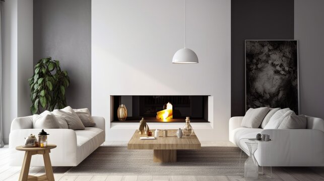 Scandinavian Interior Design Background. Stylish Home. Generative AI.