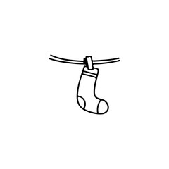 hanging sock doodle illustration vector